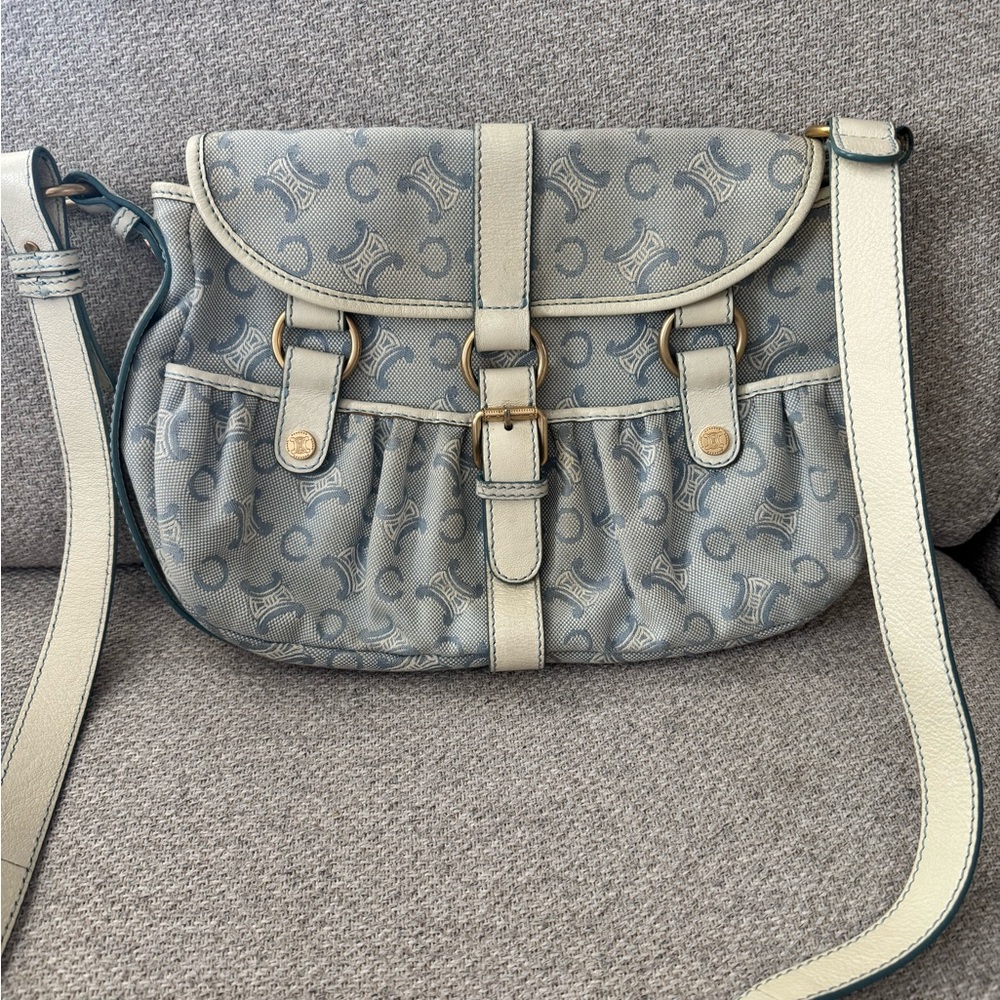 Vintage Celine Light Blue Macadam Bag